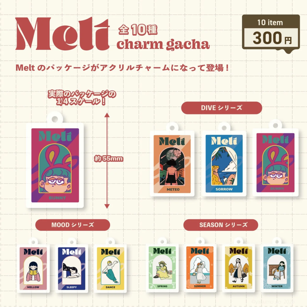 Meltのアクリルチャームガチャの告知