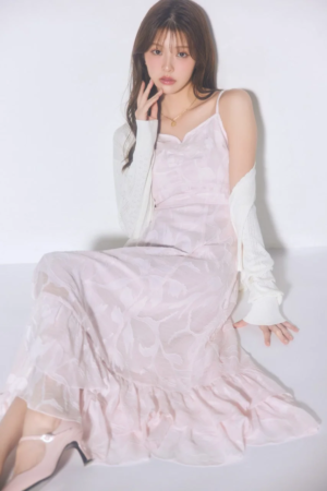 フラワージャガードキャミワンピース