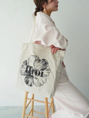 Flower Print Tote Bag
