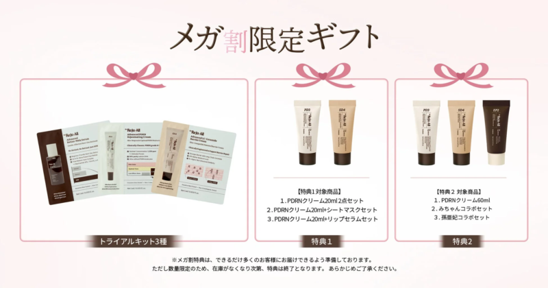 メガ割限定ギフトの詳細