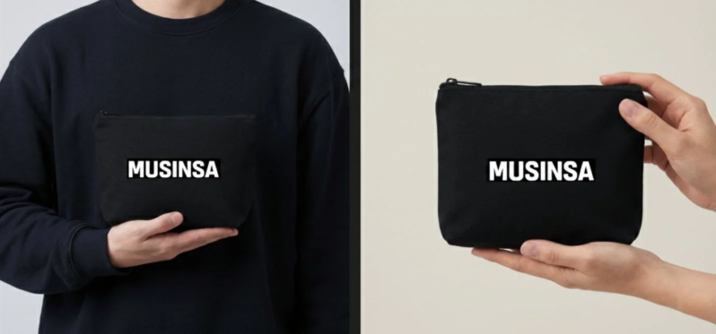 MUSINSAのロゴ入りポーチ
