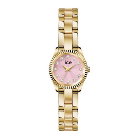 金色のメタルバンドが特徴の腕時計