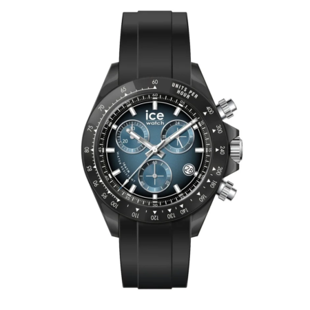 ブラックのケースとラバーバンドが特徴のICE Watch製クロノグラフ腕時計