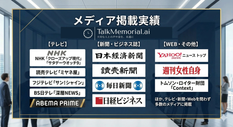 TalkMemorial.aiのメディア掲載実績