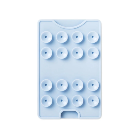 吸盤がたくさん付いた水色の長方形のシリコンマットです。
