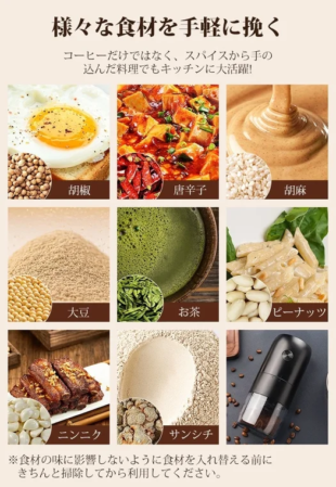 様々なシーンで活躍するSOPPY電動コーヒーミル