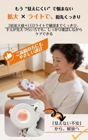 拡大鏡とLEDライトの画像