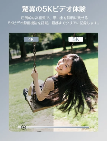 5Kビデオ録画機能