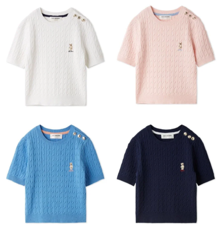 【Lily Bear】サイドボタンケーブルニット