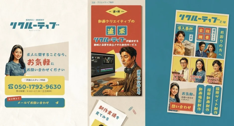 採用代行と動画制作サービスのプロモーション画像
