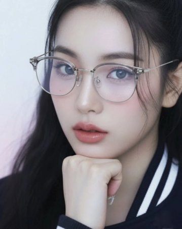 女性のクローズアップ、メガネ