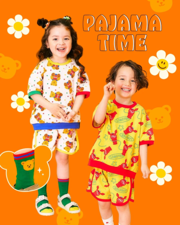 パジャマ姿の子供たち