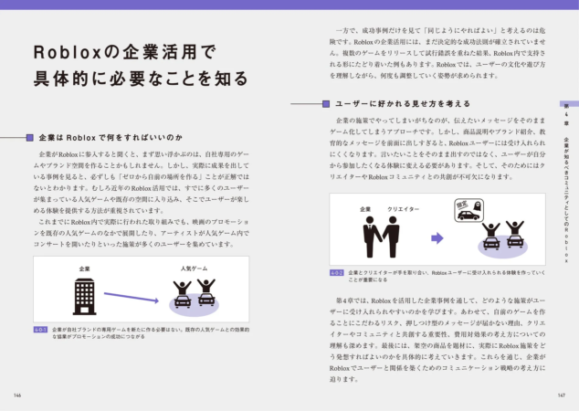 Robloxの企業活用における協業の重要性を解説する紙面イメージ