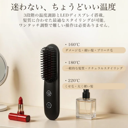 3段階温度調節とLEDディスプレイ