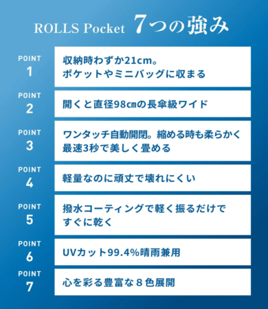 ROLLS Pocketの7つの強み