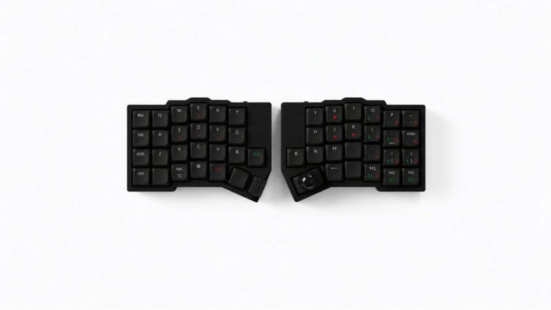 黒い分割型キーボード