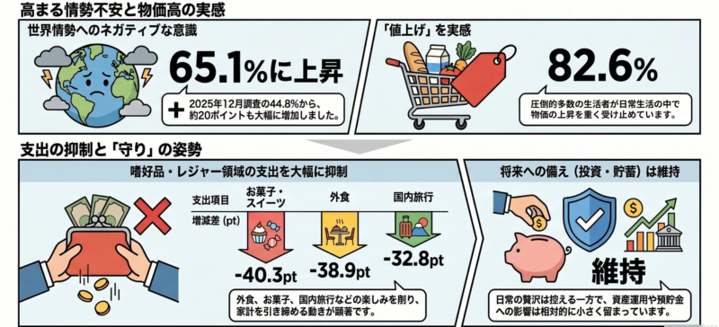 高まる情勢不安と物価高の実感