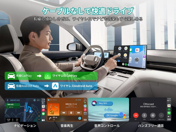 ワイヤレスCarPlayとAndroid Auto