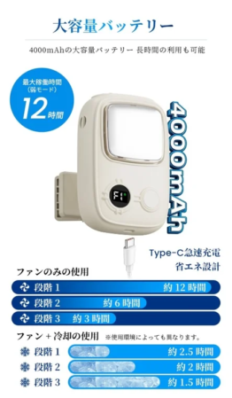 大容量バッテリーとUSB Type-C充電