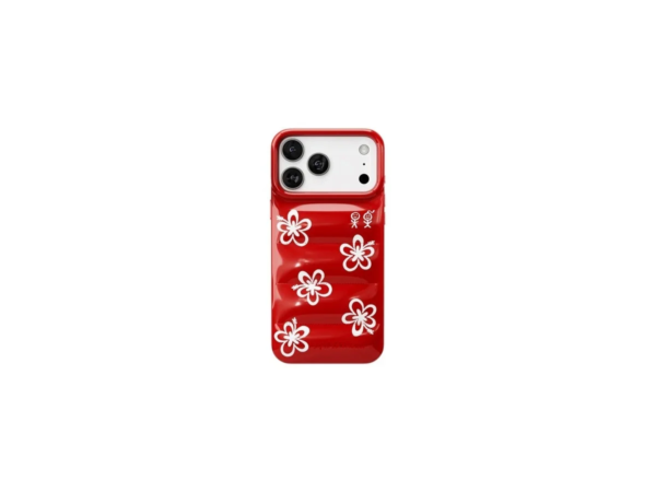 赤い花柄のiPhoneケース