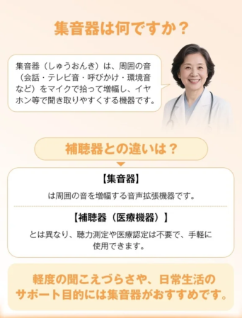 集音器と補聴器の違い