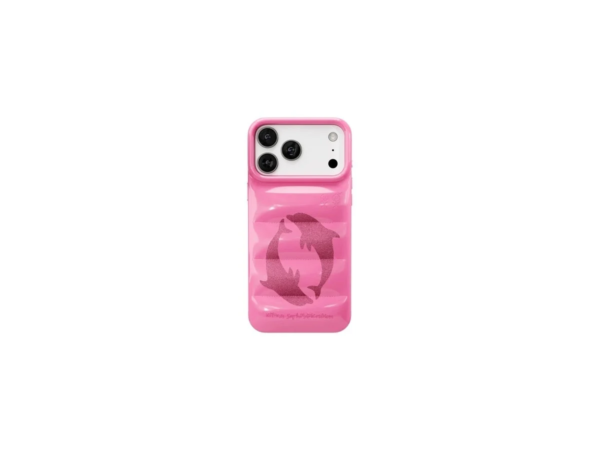 ピンクのイルカデザインiPhoneケース