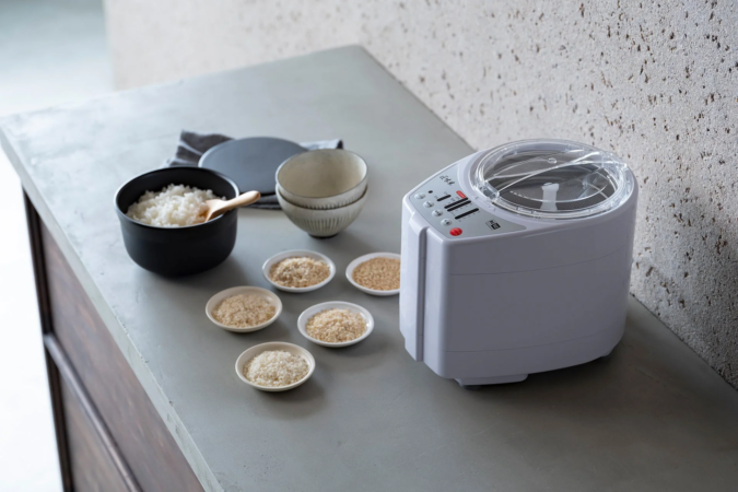 精米機と精米度合いのサンプル
