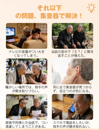 集音器で解決できる問題