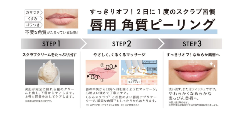 唇用 角質ピーリングの使用方法