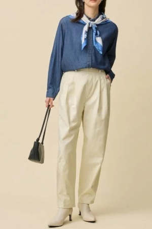 スラブコットンカーブパンツ