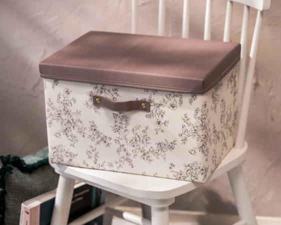 蓋つき収納BOX 花柄