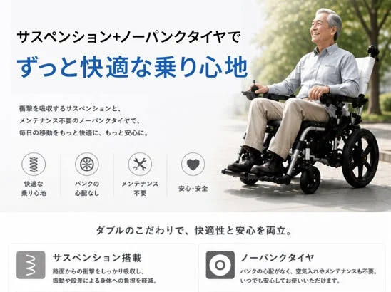 サスペンションとノーパンクタイヤ