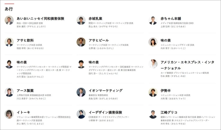 マーケター名鑑の一部