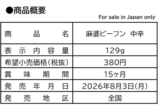 麻婆ビーフン 商品概要